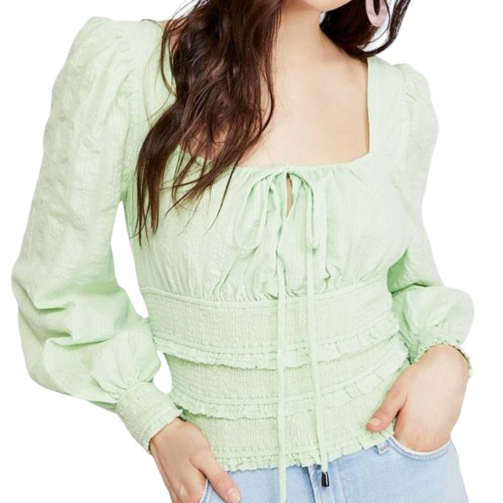 Free People Lolita Top Size Medium Mint Green Gently Used